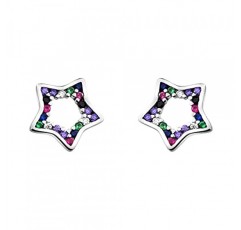 SOFIA MILANI - 여성용 귀걸이 925 실버 지르코니아 스톤 포함 - 별 스터드 귀걸이 - 20974, 스털링 실버, 큐빅 지르코니아