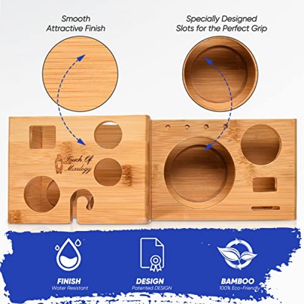 Touch of Mixology 바텐더 키트 - 바 세트 칵테일 셰이커 세트 - 칵테일 키트 세트 - 바텐딩 키트 - 홈 바 필수품 바 카트 액세서리 - 완벽한 집들이 선물 14 PC