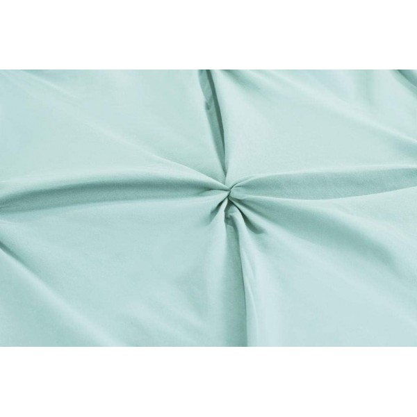 Fixtex Pinch Pleat Pintuck Duvet Cover Set with Fitted Sheet & Pillow Cases 포함 Complementary Cushion Cover – Set of 5 (King, Duck Egg) Duck Egg King Size