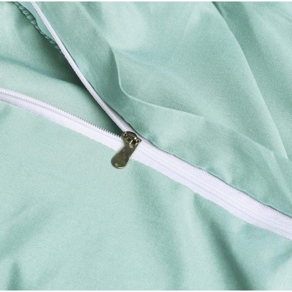 Fixtex Pinch Pleat Pintuck Duvet Cover Set with Fitted Sheet & Pillow Cases 포함 Complementary Cushion Cover – Set of 5 (King, Duck Egg) Duck Egg King Size