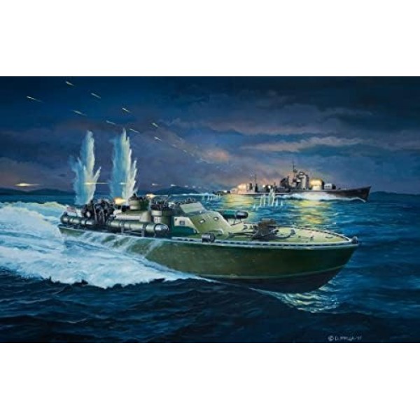 Revell 65147 모델 세트 Schnellboot Patrol Torpedo Boat PT-109, 선박 모델 1:72, 34.1 cm 고급 사용자를 위한 원본 그대로의 모델 키트, 기본 액세서리가 포함된 스타터 키트, 도색되지
