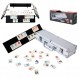 Homwom 106 Tiles Rummy Game - 여행 게임 Rummy Board Game Rummy Set with Aluminium Case & 4 미끄럼 방지 내구성 트레이 rummi2