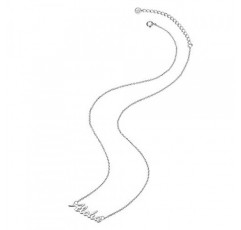Glanzstücke München 알로하 여성용 목걸이 스털링 실버 40 + 5 cm – 여성용 문구 레터링 실버 체인이 있는 트렌디한 체인, 실버