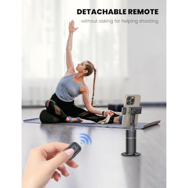 자동 얼굴 추적 삼각대 360 회전【최신 버전】 앱 필요 없음 휴대폰 회전용 자동 얼굴 추적 삼각대 4''-7'' iPhone과 호환 가능 Vlog 라이브 스트리밍용 Android 휴대폰 홀더