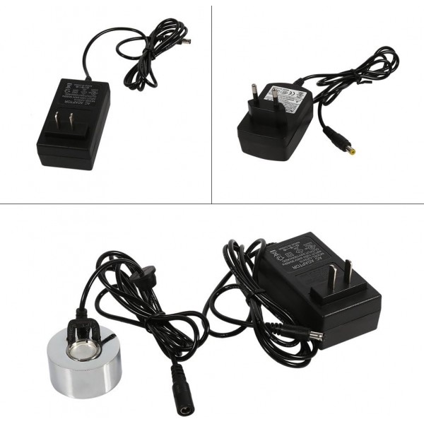 Diyeeni 초음파 분무기, 전원 공급 장치 어댑터가 있는 물 분무기 fogger fogger 제조 업체 소형 수족관, 분수, 연못, 물 기능을 위한 미니 안개 기계 EU 플러그