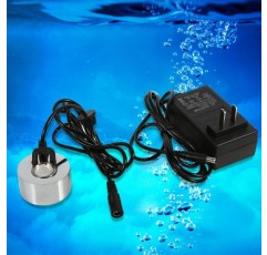 Diyeeni 초음파 분무기, 전원 공급 장치 어댑터가 있는 물 분무기 fogger fogger 제조 업체 소형 수족관, 분수, 연못, 물 기능을 위한 미니 안개 기계 EU 플러그