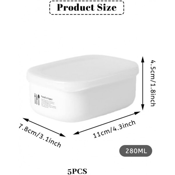 우타포신 식품용기, 플라스틱 식품보관함, 식품보관함, 전자레인지용 식기, 도시락통, 뚜껑이 있는 밀폐식품보관함(5개들이) 02