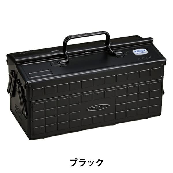 Toyo ST-350BK 컬러 2단 도구 상자, 검정색