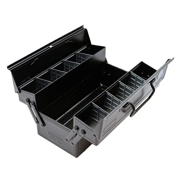 Toyo ST-350BK 컬러 2단 도구 상자, 검정색