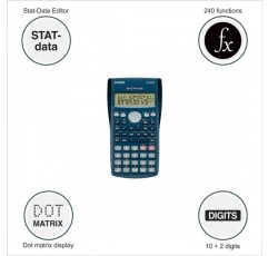 Casio FX-82MS 계산기 Scientific/학교 계산기 240개의 기능이 있는 2줄 디스플레이, 배터리 전원, 색상: 다크 그레이