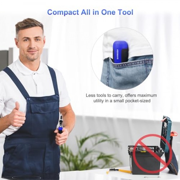 SHARDEN 래칫 스크루드라이버 13-in-1 멀티 스크루드라이버 도구 올인원 래칫팅 스크루드라이버 세트(필립스, 일자형, Torx, 육각형, 정사각형, 180도 피벗 조정 가능한 각도