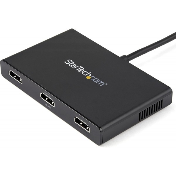 StarTech.com 3포트 Mini DisplayPort MST 허브 - 4K 30Hz - 다중 모니터용 Mini DP - HDMI 비디오 분배기 - mDP - HDMI(MSTMDP123HD) 검은색 Mini DisplayPort - 3x HDMI