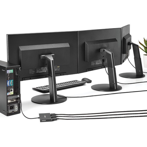 StarTech.com 3포트 Mini DisplayPort MST 허브 - 4K 30Hz - 다중 모니터용 Mini DP - HDMI 비디오 분배기 - mDP - HDMI(MSTMDP123HD) 검은색 Mini DisplayPort - 3x HDMI