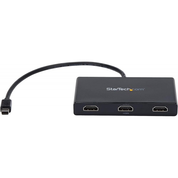 StarTech.com 3포트 Mini DisplayPort MST 허브 - 4K 30Hz - 다중 모니터용 Mini DP - HDMI 비디오 분배기 - mDP - HDMI(MSTMDP123HD) 검은색 Mini DisplayPort - 3x HDMI