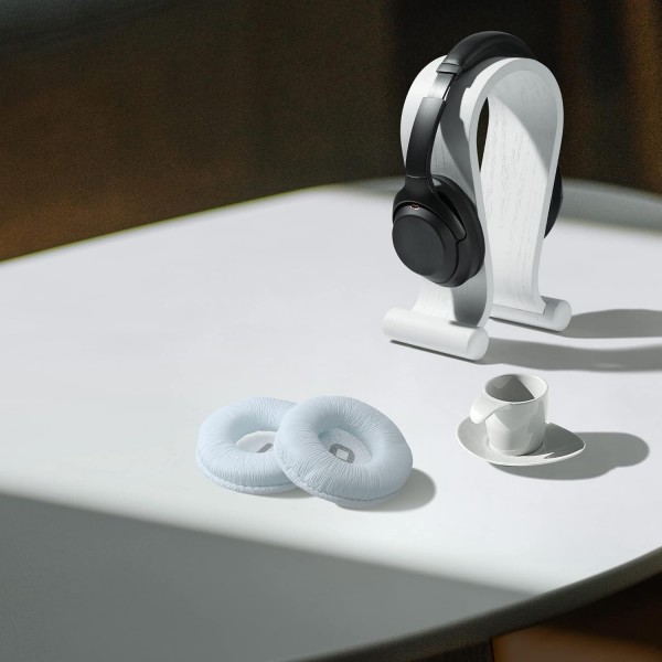 JBL Tune 600 / 500BT / 510BT / 450 패드와 호환되는 kwmobile 2X 이어 패드 - 오버이어 헤드폰용 인조 가죽으로 만든 헤드폰 패드 화이트