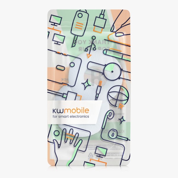 JBL Tune 600 / 500BT / 510BT / 450 패드와 호환되는 kwmobile 2X 이어 패드 - 오버이어 헤드폰용 인조 가죽으로 만든 헤드폰 패드 화이트