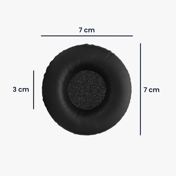 Sennheiser HD25 / HD25-1 II / HD250BT 패드와 호환되는 kwmobile 2X 이어 패드 - 오버이어 헤드폰용 합성 가죽 헤드폰 패드 블랙