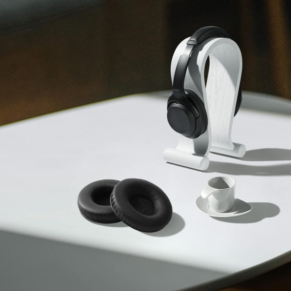 Sennheiser HD25 / HD25-1 II / HD250BT 패드와 호환되는 kwmobile 2X 이어 패드 - 오버이어 헤드폰용 합성 가죽 헤드폰 패드 블랙