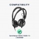 Sennheiser HD25 / HD25-1 II / HD250BT 패드와 호환되는 kwmobile 2X 이어 패드 - 오버이어 헤드폰용 합성 가죽 헤드폰 패드 블랙