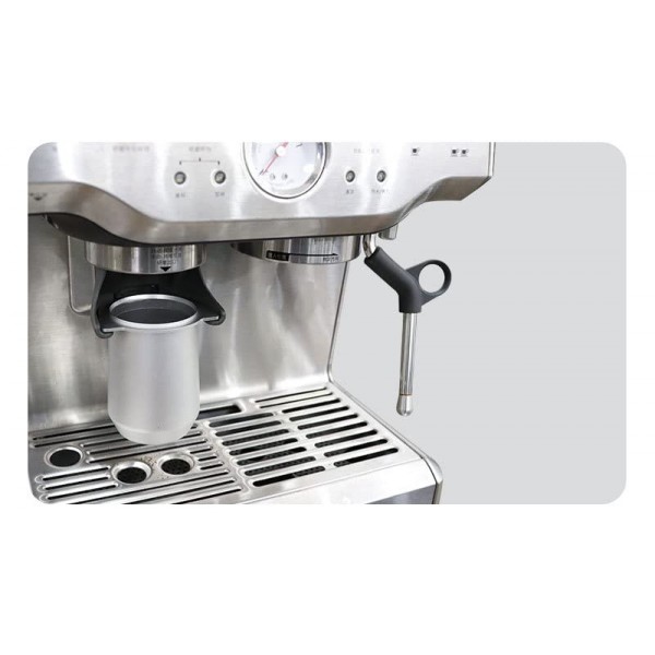 핸즈프리 도징 컵 54mm 에스프레소 커피 도징 깔때기 양극 처리된 알루미늄 53mm 양면 2 in 1 커피 분배기/레벨러 스테인레스 스틸 54mm Breville 8 시리즈에 적합 블랙 2개 세