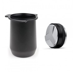 핸즈프리 도징 컵 54mm 에스프레소 커피 도징 깔때기 양극 처리된 알루미늄 53mm 양면 2 in 1 커피 분배기/레벨러 스테인레스 스틸 54mm Breville 8 시리즈에 적합 블랙 2개 세