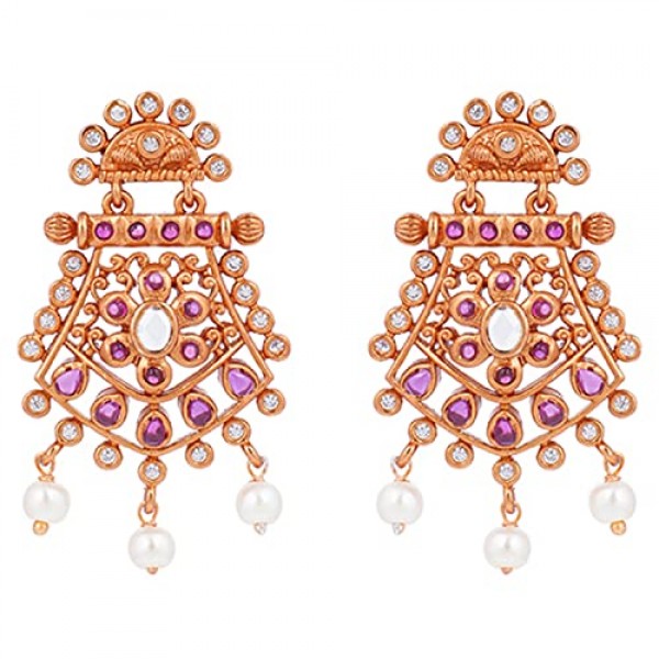 Aheli 우아한 인공 Kundan Chandbali 스타일 펜던트 인도 Mangalsutra 긴 검은 비즈 목걸이 여성을위한 전통 결혼식 의상 보석 구리 귀걸이