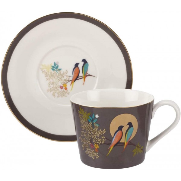 Portmeirion Chelsea Cup and Saucer용 Sara Miller, 세라믹 그레이, 230 x 185 x 95 cm 다크 그레이