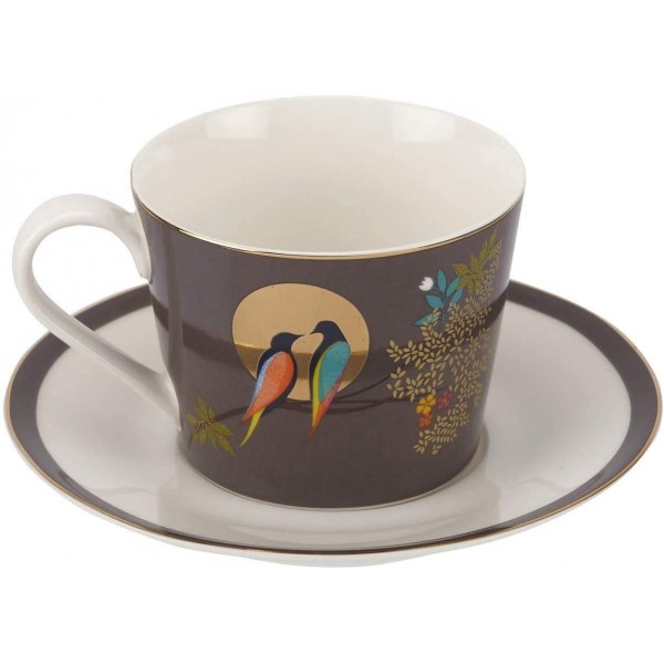 Portmeirion Chelsea Cup and Saucer용 Sara Miller, 세라믹 그레이, 230 x 185 x 95 cm 다크 그레이