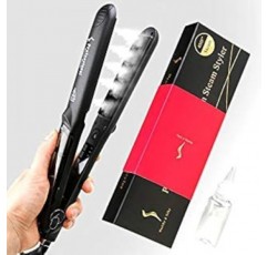 전문 아르간 오일 스팀 헤어 스트레이트 너 플랫 아이언 주입 페인팅 450F 스트레이트 아이언 헤어 케어 스타일링 도구