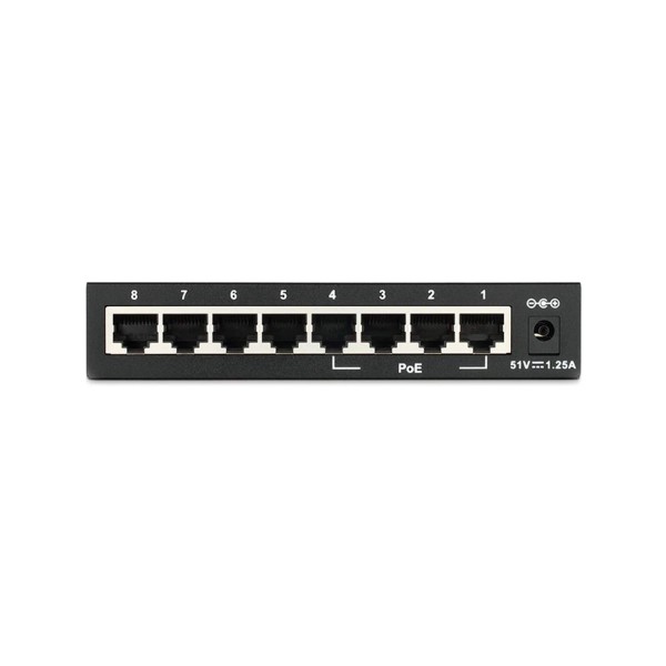 D-Link DES-1008PA 네트워크 스위치 비관리형 고속 이더넷(10/100) PoE(Power over Ethernet) 검은색