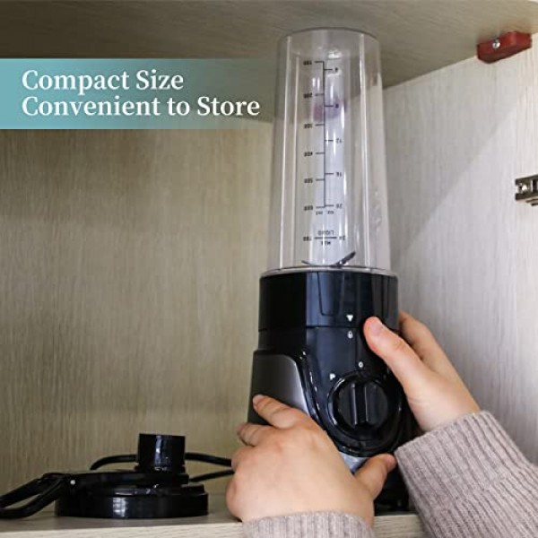 La Reveuse 개인용 크기 스무디 블렌더 300와트, 24온스 BPA 프리 휴대용 여행용 스포츠 병(회색)