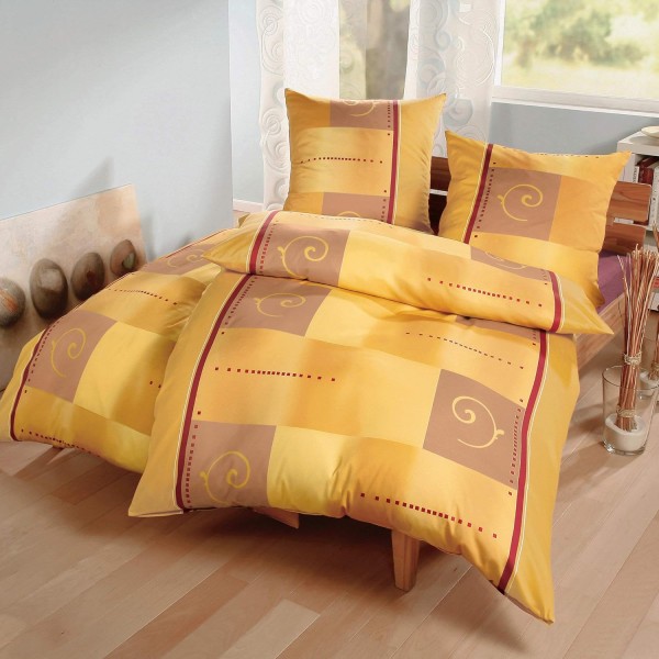 Erwin Müller 침대 린넨 싱글 저지 황토색-노란색-빨간색 크기 135x200cm(80x80cm) 135x200cm(80x80cm) 황토색-노란색-빨간색