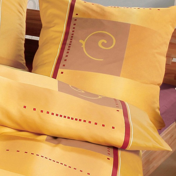 Erwin Müller 침대 린넨 싱글 저지 황토색-노란색-빨간색 크기 135x200cm(80x80cm) 135x200cm(80x80cm) 황토색-노란색-빨간색