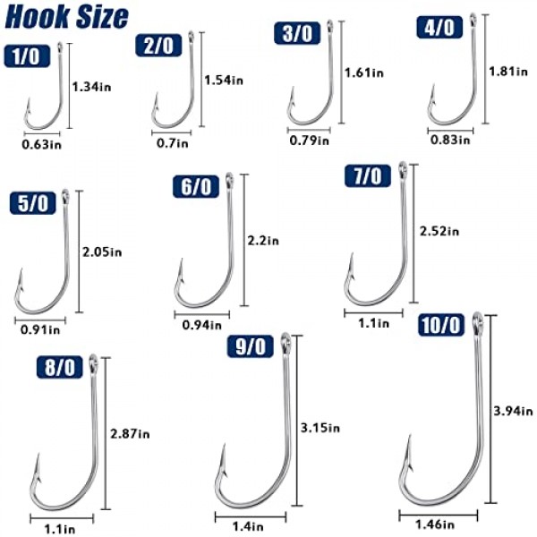낚시 후크 바닷물 J 후크 O'Shaughnessy 단조 후크 매우 강한 스테인레스 스틸 농어 후크 민물 바닷물 물고기 후크 크기 1/0-10/0