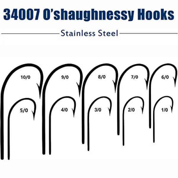낚시 후크 바닷물 J 후크 O'Shaughnessy 단조 후크 매우 강한 스테인레스 스틸 농어 후크 민물 바닷물 물고기 후크 크기 1/0-10/0