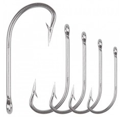 낚시 후크 바닷물 J 후크 O'Shaughnessy 단조 후크 매우 강한 스테인레스 스틸 농어 후크 민물 바닷물 물고기 후크 크기 1/0-10/0