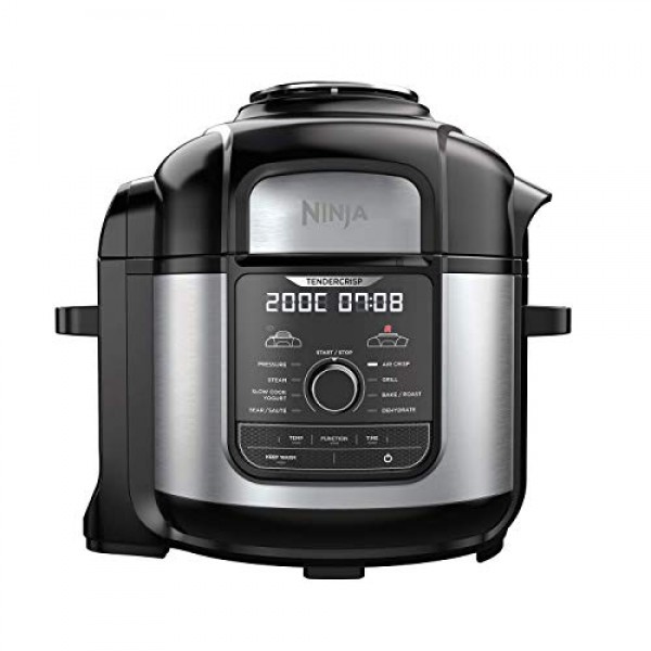 Ninja Foodi Multi-Cooker MAX [OP500EU], 부드럽고 바삭한 기술, 압력 요리, 공기 튀김, 로스팅, 그릴링, 찜, 베이킹, 소테, 탈수, 요구르트 만들기, 1460 W, 최대 40% 에너지 절약