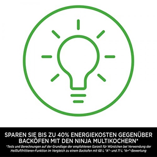 Ninja Foodi Multi-Cooker MAX [OP500EU], 부드럽고 바삭한 기술, 압력 요리, 공기 튀김, 로스팅, 그릴링, 찜, 베이킹, 소테, 탈수, 요구르트 만들기, 1460 W, 최대 40% 에너지 절약