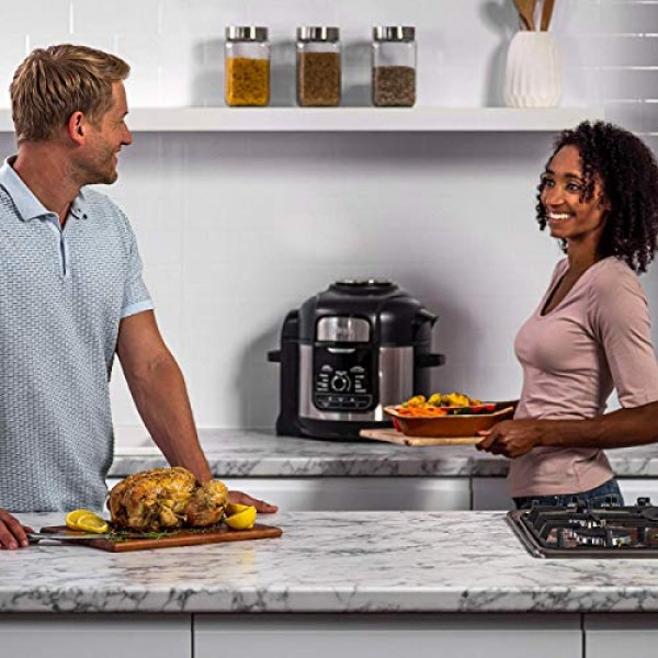 Ninja Foodi Multi-Cooker MAX [OP500EU], 부드럽고 바삭한 기술, 압력 요리, 공기 튀김, 로스팅, 그릴링, 찜, 베이킹, 소테, 탈수, 요구르트 만들기, 1460 W, 최대 40% 에너지 절약