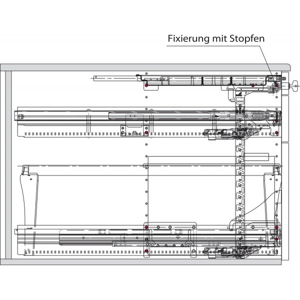 Hettich 46735 Systema TOP 2000 컨테이너 세트 SIL Sys, 부분/오버 익스텐션, ET 530, 블랙