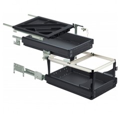 Hettich 46735 Systema TOP 2000 컨테이너 세트 SIL Sys, 부분/오버 익스텐션, ET 530, 블랙