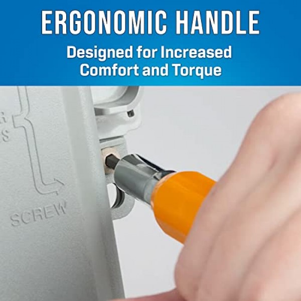 Jonard Tools M-216C/EX, 7/16 및 3/8 육각 소켓과 인체공학적 손잡이가 있는 충격 방지 육각 캔 렌치, 1 직경, 7 길이, 외부