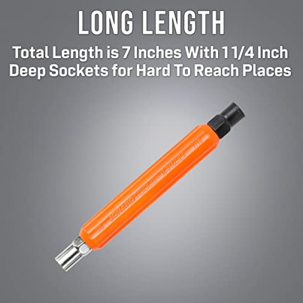 Jonard Tools M-216C/EX, 7/16 및 3/8 육각 소켓과 인체공학적 손잡이가 있는 충격 방지 육각 캔 렌치, 1 직경, 7 길이, 외부