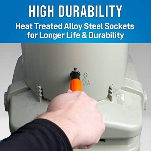 Jonard Tools M-216C/EX, 7/16 및 3/8 육각 소켓과 인체공학적 손잡이가 있는 충격 방지 육각 캔 렌치, 1 직경, 7 길이, 외부