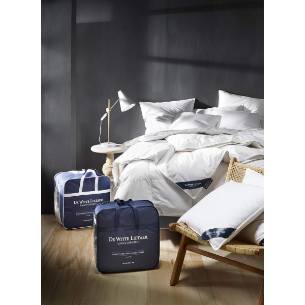 De Witte Lietaer Futuris 191664 더키 이불 커버 퍼케일 코튼 화이트, 화이트, 240 x 220 cm