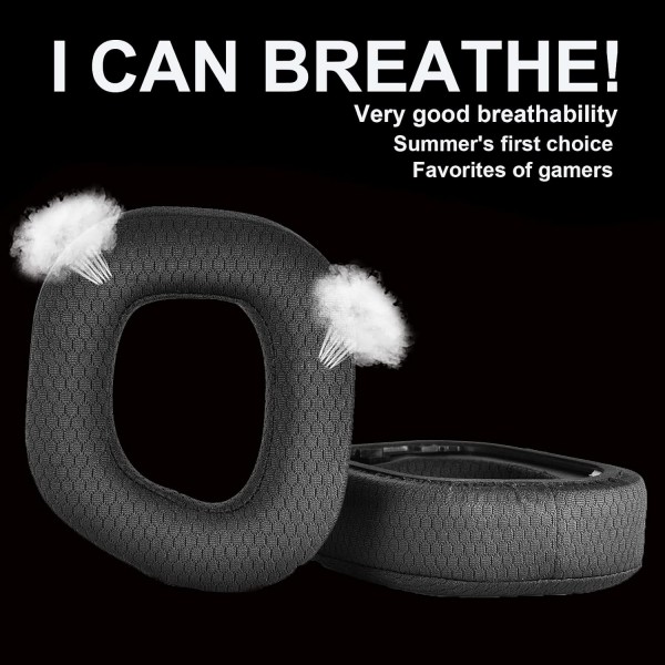 HS80 RGB 두꺼운 업그레이드 품질의 이어 패드 - Corsair HS80 RGB 무선 헤드폰과 호환되는 교체용 이어 패드(블랙 패브릭)