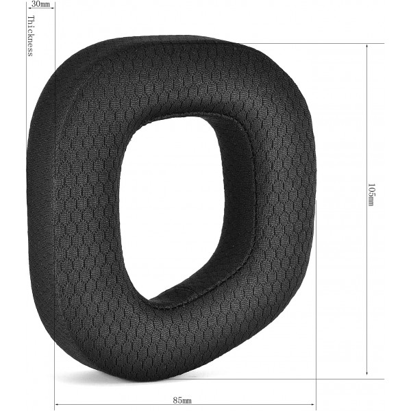 HS80 RGB 두꺼운 업그레이드 품질의 이어 패드 - Corsair HS80 RGB 무선 헤드폰과 호환되는 교체용 이어 패드(블랙 패브릭)