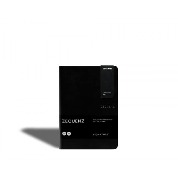 Zequenz Classic 360 시그니처 시리즈, 크기: B6 중형, 색상: 검정, 종이: 그리드, 소프트 커버 노트, 소프트 바운드 저널, 5