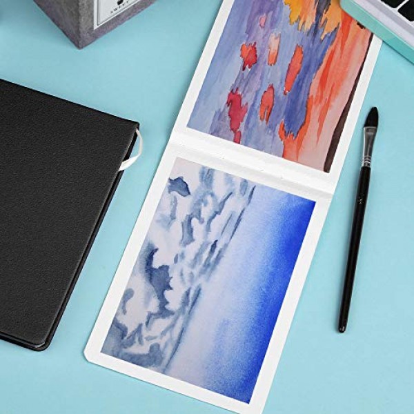 Paul Rubens 미술 용품 ​​수채화 용지, 100% 면 핫 프레스 수채화 저널 3.8'' x 5.2'', 20매(140lb/300gsm), 수채화용 무산성, 구아슈, 아크릴