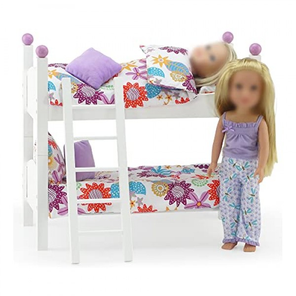Emily Rose 14인치 인형 가구 침대 액세서리 - 쌓을 수 있는 싱글 2개 14